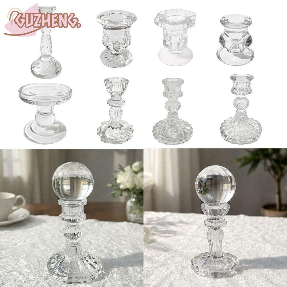 GUZHENG ฐานลูกบอลคริสตัล, Craft Transparent Glass Sphere Holder, Creative Photography Props แก้วคริส