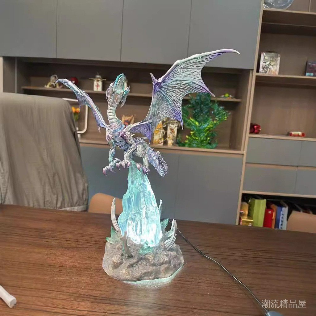 Blue-Eyed White Dragon 45cm Spot Goods Luminous Yu-Gi-Oh Series  With platform Hand-Made Gift Ornaments