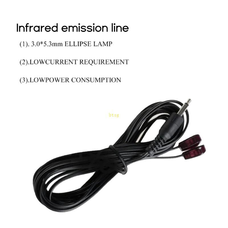 Btsg 3 5 มม.Dual IR อินฟราเรดรีโมทคอนโทรล Receiver Extension Cable Extender สําหรับทีวีชุด IR Receiv