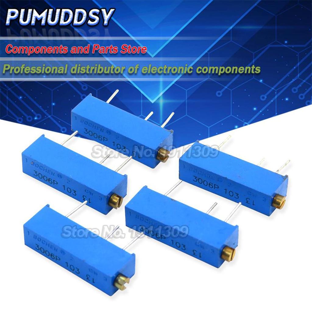 10PCS 3006P 100 โอห์ม ~ 500K โอห์ม Trimmer Potentiometer fdkjgecf ตัวต้านทาน 1K 2K 5K 10K 20K 50K 10
