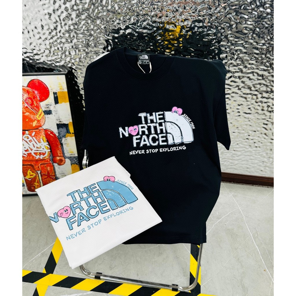 The North Face/The North Face 6XL คลาสสิกรอบคอแขนสั้นเสื้อยืดผู้ชายผู้หญิงสไตล์ PLUS ขนาด Basic ฤดูร