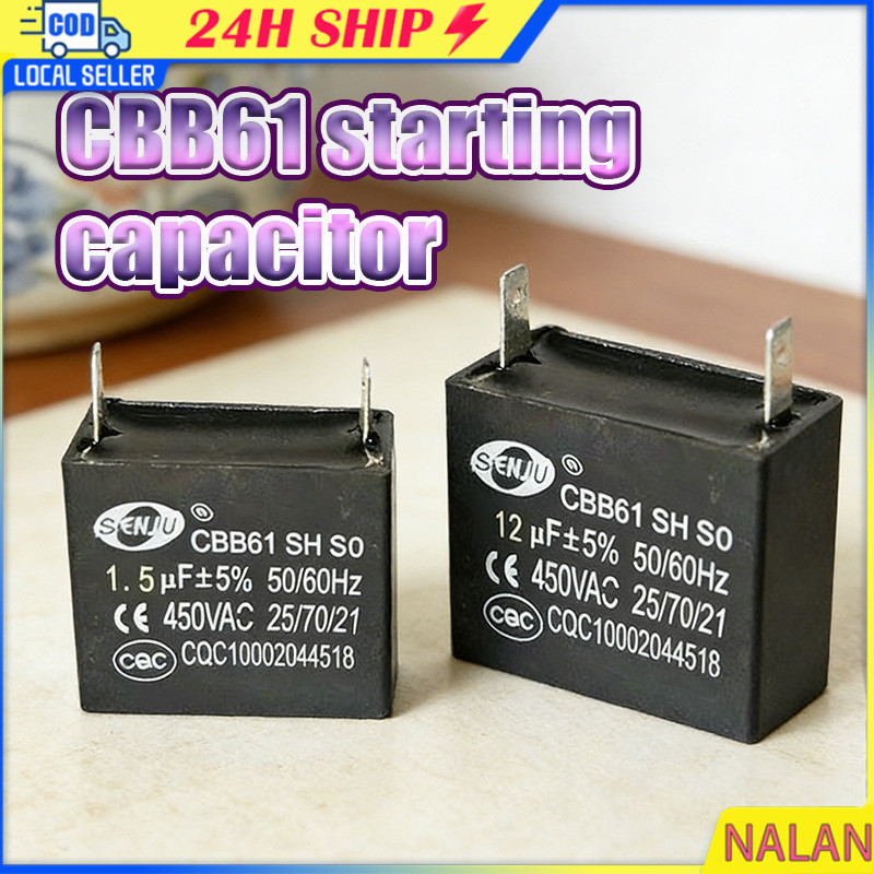 ร้านอยู่กทม.คาปาซิเตอร์ 450v  1.5uF 2uF  3uF 4uF 12uF เครื่องซักผ้า เเอร์ พัดลม ตู้เย็นตัวเก็บประจุ ระบายความร้อนได้ดี