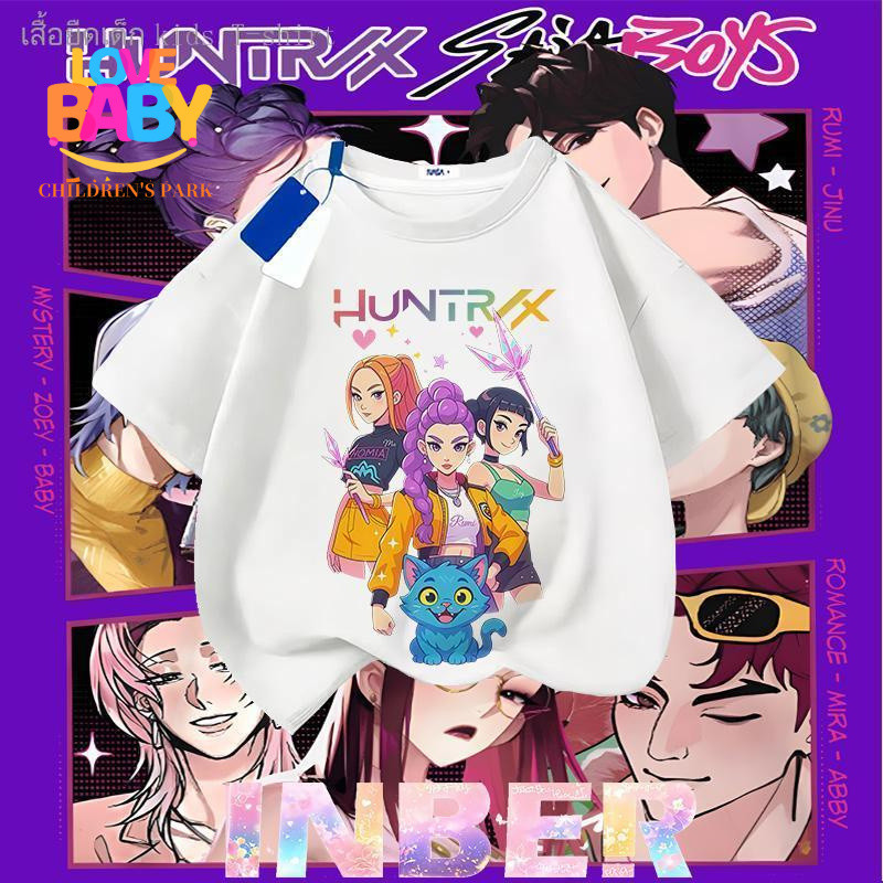 COD lo9 สไตล์ฤดูร้อนใหม่ Kpop Demon Hunters การพิมพ์คุณภาพสูง เหมาะกับทุกฉาก อเนกประสงค์และทันสมัย เสื้อยืดแขนสั้น ผ้าระ