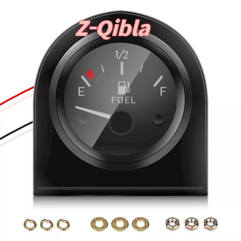 [Z-Qibla-t] 2" 52 มม.มาตรวัดระดับน้ํามันเชื้อเพลิงรถเมตรสีขาว LED Light Bla Rim ยานยนต์เกจวัด 12V
