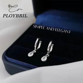 PLOYBRIL✨ต่างหูเงิน Tiny Drop ตุ้มหูเงิน ต่างหูแฟชั่น ต่างหูเพทายรูปหยดน้ำ ตุ้มหูเงิน ต่างหูเพชร E061