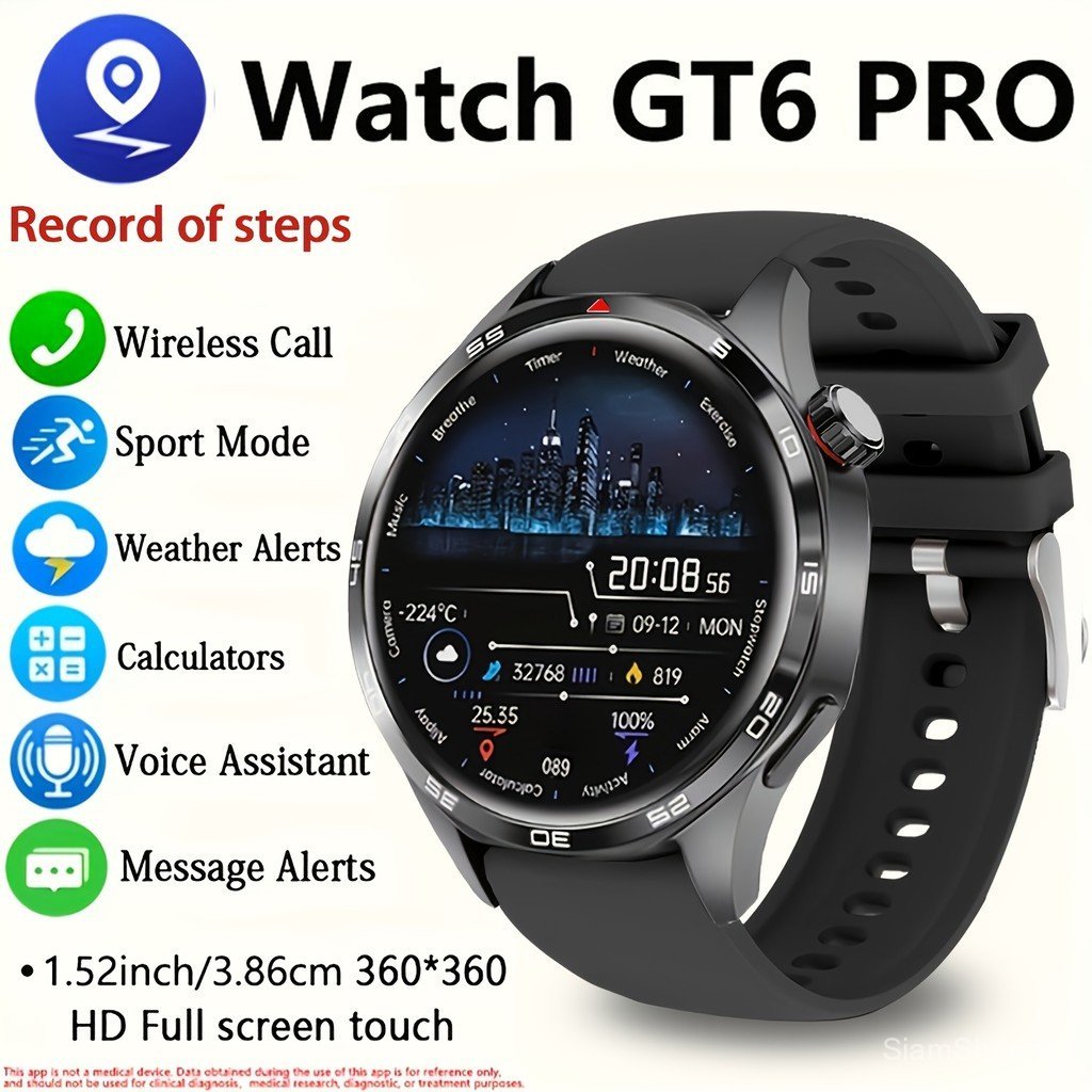 ERUN Flagship Store 2026 สมาร์ทวอทช์ P15 PRO ที่วางจําหน่ายใหม่, ทัวร์ริ่งหน้านาฬิกา GT6 PRO แบบเดีย