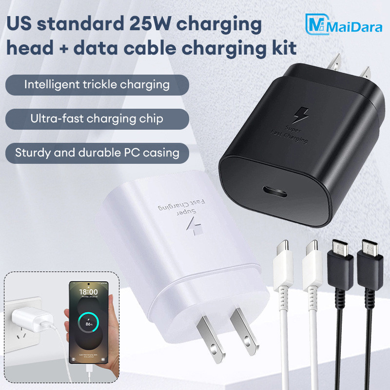 ชาร์จเร็วสุด ชุดชาร์จ 25W Fast Charger หัวชาร์จเร็ว type C to TYPE C รองรับรุ่น ชุดอะแดปเตอร์ชาร์จเร็ว Samsung 25W