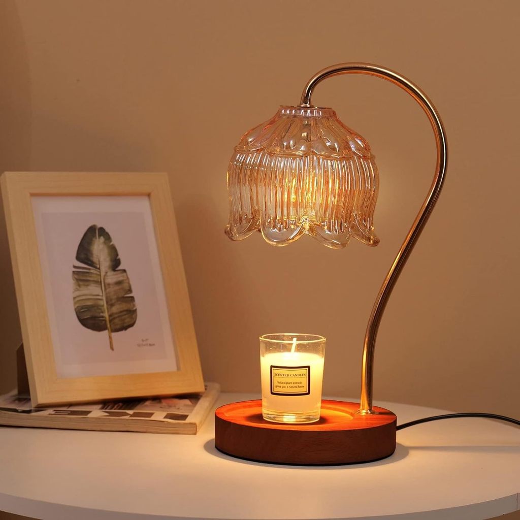 Lily of the Valley Aromatherapy Wax Melting Lamp, Bedside Glass Candle Melting Lamp, Simple Japanese