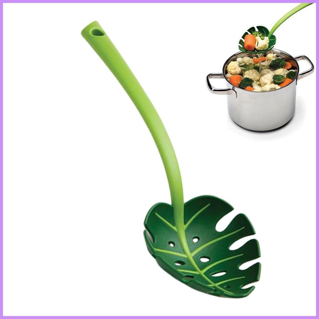 ช้อน เจาะรู Monstera Leaf Shaped Serving Ladle 11.81 นิ้วช้อนกรองสําหรับ Home Kitchen Buffet ร้านอาห