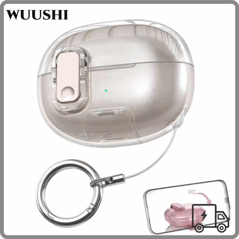 WUSHI ขาตั้งโทรศัพท์ ,หนาป้องกันการล่มสลายความปลอดภัยล็อคหูฟัง,แบบพกพากันกระแทกพร้อมพวงกุญแจสวมใส่กล่องชาร์จแขนสําหรับ SHOKZ OpenDots ONE