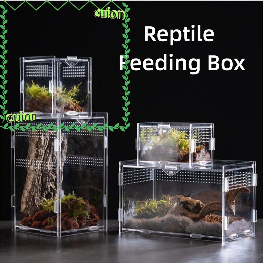 CUION1413 สัตว์เลื้อยคลาน Habitat, อะคริลิค Lizard Breeding Box, Anti-Escape หลายขนาด Arboreal กรงสัตว์เลี้ยงขนาดเล็กสําหรับแมงป่อง