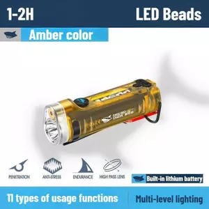 EDC ไฟฉาย Mini Super Bright ไฟฉายพวงกุญแจแบบพกพาไฟฉายอินฟราเรดด้านข้างโคมไฟแสงสีม่วงอเนกประสงค์