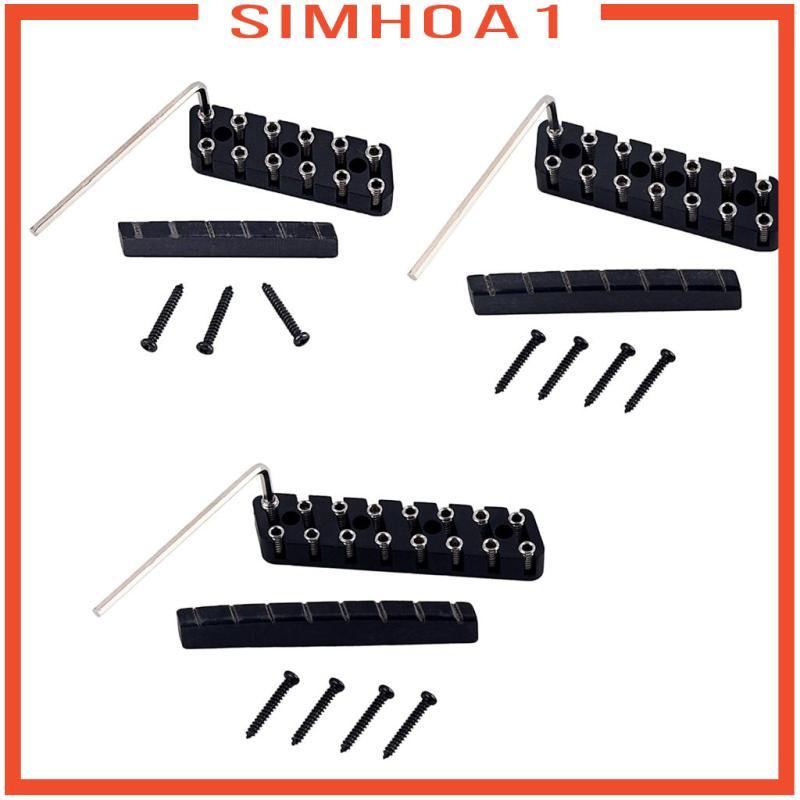 [Simhoa1] 6 String/ 7 String/ 8 String Headless Guitar Bridge & Slotted Nut Set
