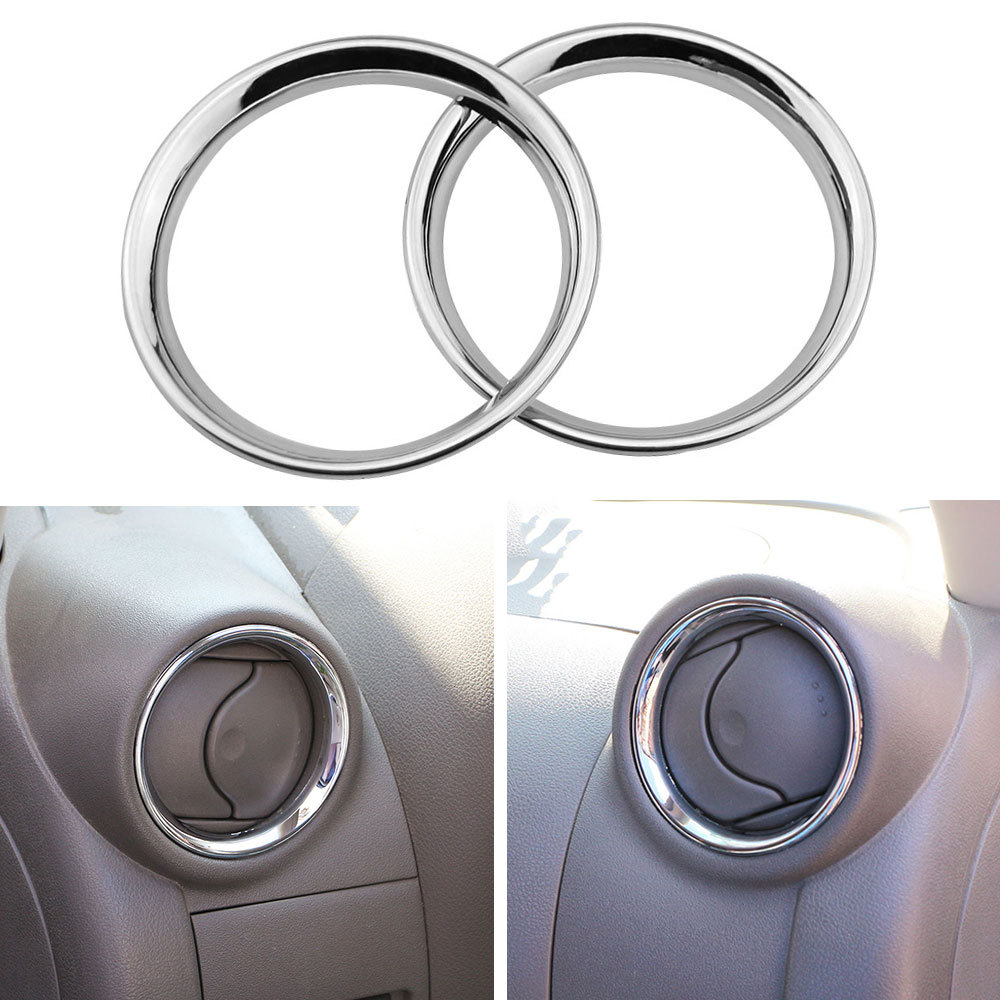 สําหรับ Nissan NP300 Navara 2015 - 2025 AC Vent แหวนเครื่องปรับอากาศ Outlet ฝาครอบ Trim 2 ชิ้นสติกเกอร์กรอบ