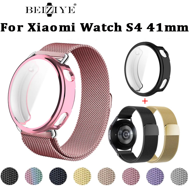 สายโลหะแม่เหล็ก + TPU สําหรับ Xiaomi Watch S4 41mm สายสแตนเลสสําหรับนาฬิกา Xiaomi Watch S4 Meta loop สายคล้อง