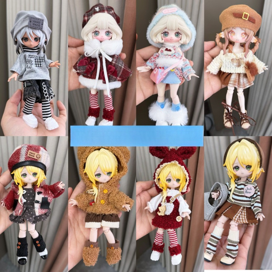 เสื้อผ้าตุ๊กตา เหมาะสําหรับ 1/8 BJD, 1/12 OB11, 15-17 ซม.ตุ๊กตา YMY Body Dress Up DIY เสื้อผ้าของเล่นอุปกรณ์เสริม