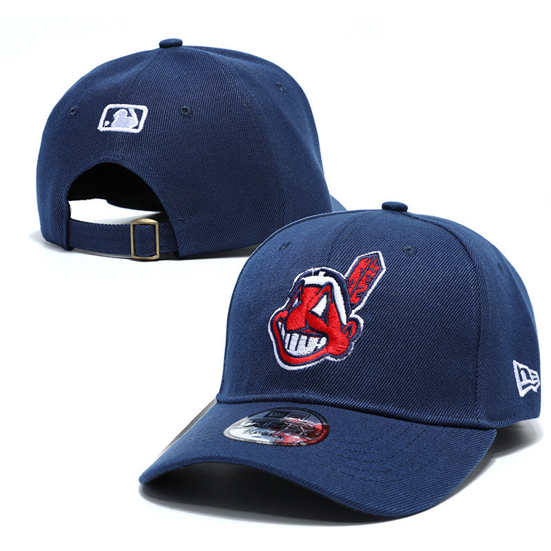 หมวกเบสบอลปรับไซส์ได้ MLB Indians แบบแฟชั่นฮิปฮอป 9FORTY หมวกทรงปีกโค้ง กันแดษกลางแจ้ง - รูปที่ 3