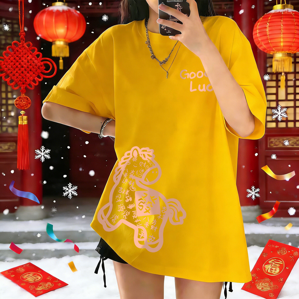 Top.street [COD]เสื้อแฟชั่น แขนสั้น คอกลม t shirt oversize cotton100% ใส่สบาย สไตล์ลำลอง 'Horse28' - รูปที่ 4