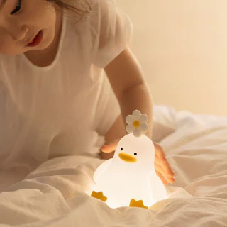 COD โคมไฟเป็ด ซิลิโคน LED รูปเป็ดน่ารัก ชาร์จ USB-C โคมไฟตั้งโต๊ะ ไฟหัวเตียง 3 ระดับ ของตกแต่งบ้าน