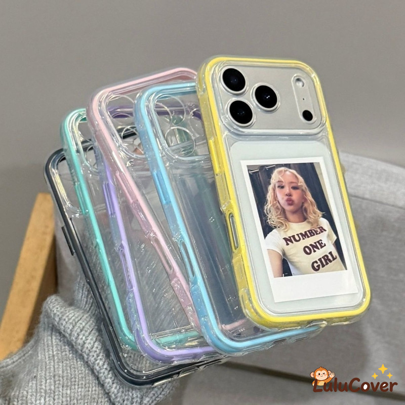 2 in1 Clear กรณีสําหรับ OPPO A3i Plus A2 Pro A2M A1S A1i R15 การ์ดผู้ถือปกหลังน่ารัก Simple Candy สี