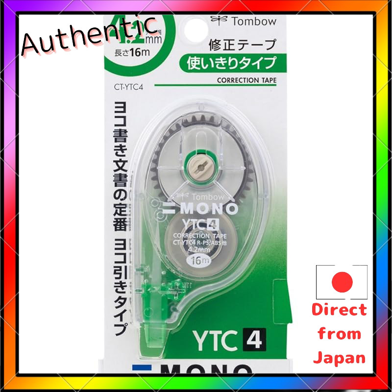 Tombow MONO YTC Correction Tape (Easy-to-Use Side-Dispensing Type) - 16m Refillable Size 4.2mm, 5mm,