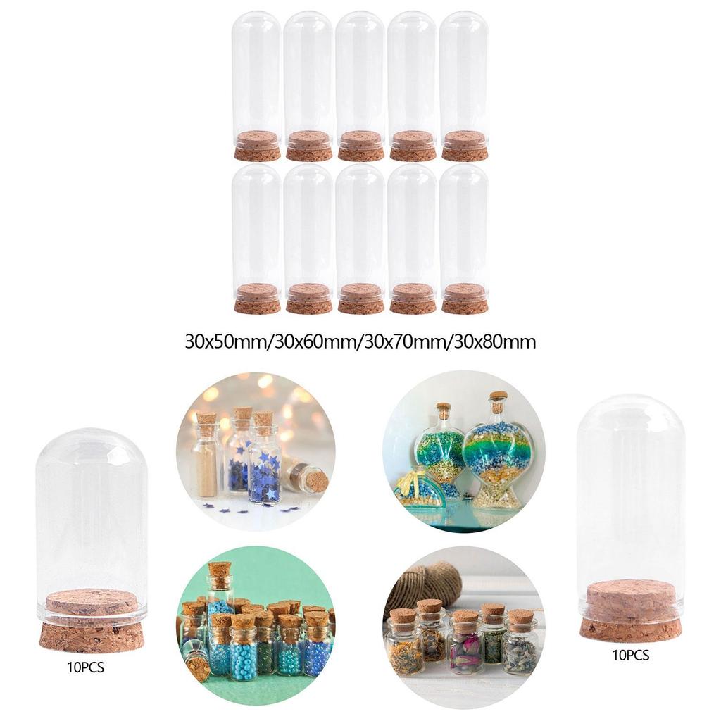 [Lszcx6l] โดมแก้ว 10 แพ็คสําหรับรายการแสดง Cloche Jars อุปกรณ์แสดงผล