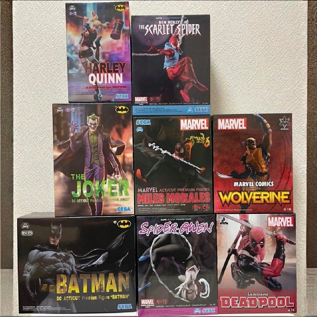 เวอร์ชั่นญี่ปุ่น SEGA Marvel Spider-Man Harley Quinn Harley Quinn Harley Quinn Joker Jingpin Figure