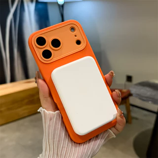 แฟชั่นซ่อนวงเล็บ Fine Pore หน้าต่างขนาดใหญ่ Anti-drop TPU เคสโทรศัพท์สําหรับ IPhone13 14 15 16 17PRO MAX