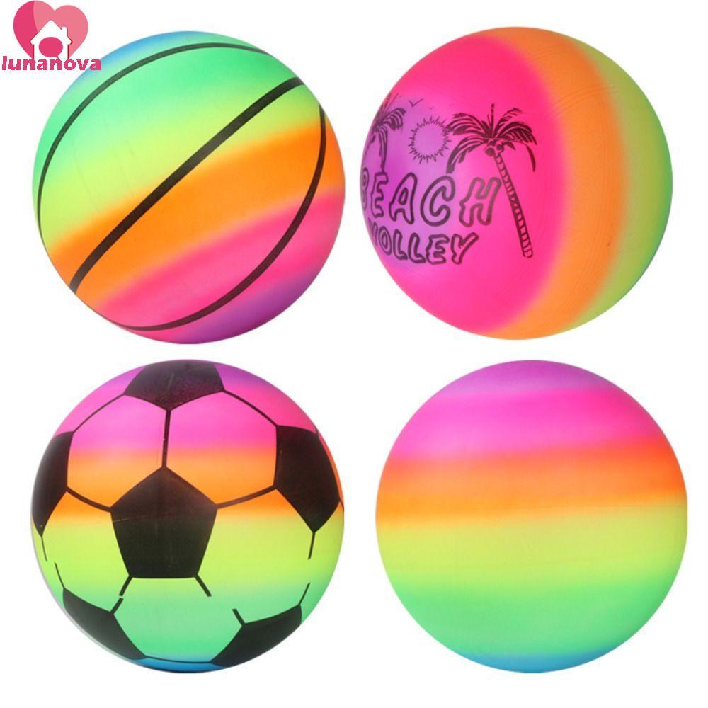 LUNANOVA Beach Rainbow Balls Kids Garden Game Garden Party Supply Outdoor Summer Pool Water Game Bal