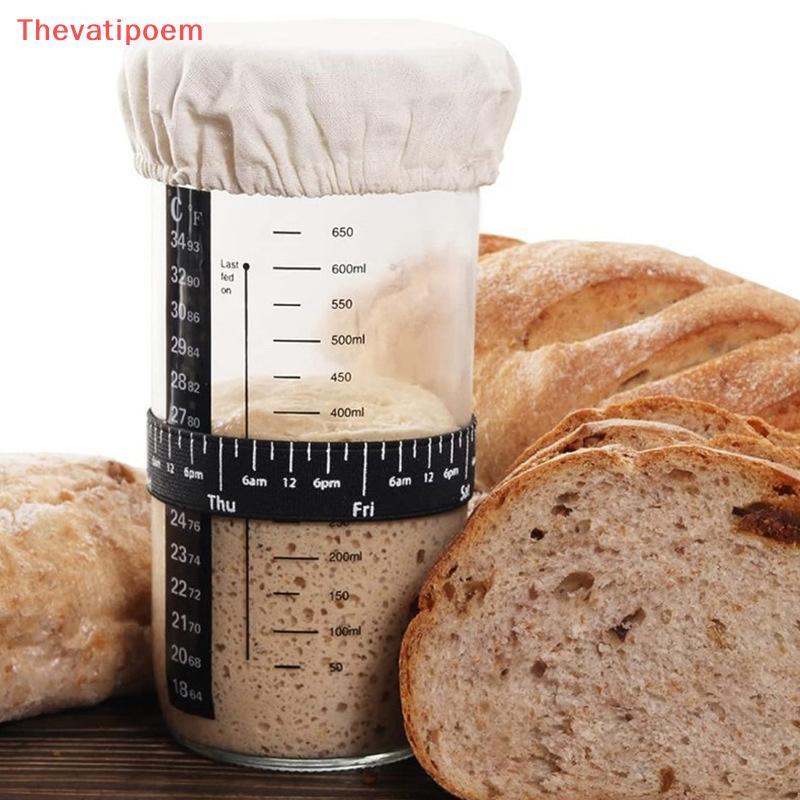 [Thevatipoem] แก้ว Sourdough Starter Jar Kit 730ml ถังหมักปากกว้าง Sourdough Jar สําหรับห้องครัวเบเก