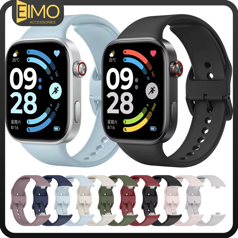 สายนาฬิกาซิลิโคนกีฬา for Redmi Watch 6 5 4 ยางรัดดั้งเดิม ด้วยซิปที่มีสีเดียวกัน for Xiaomi Mi Band 10 9 8 Pro