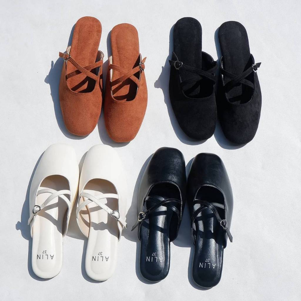 **มีส่งด่วน**25twentyfives - รุ่น เอริส รองเท้าสวมสายคาดหัวใจ น่ารักแบบพอดี ใส่แล้วดูแพงไม่ตั้งใจ