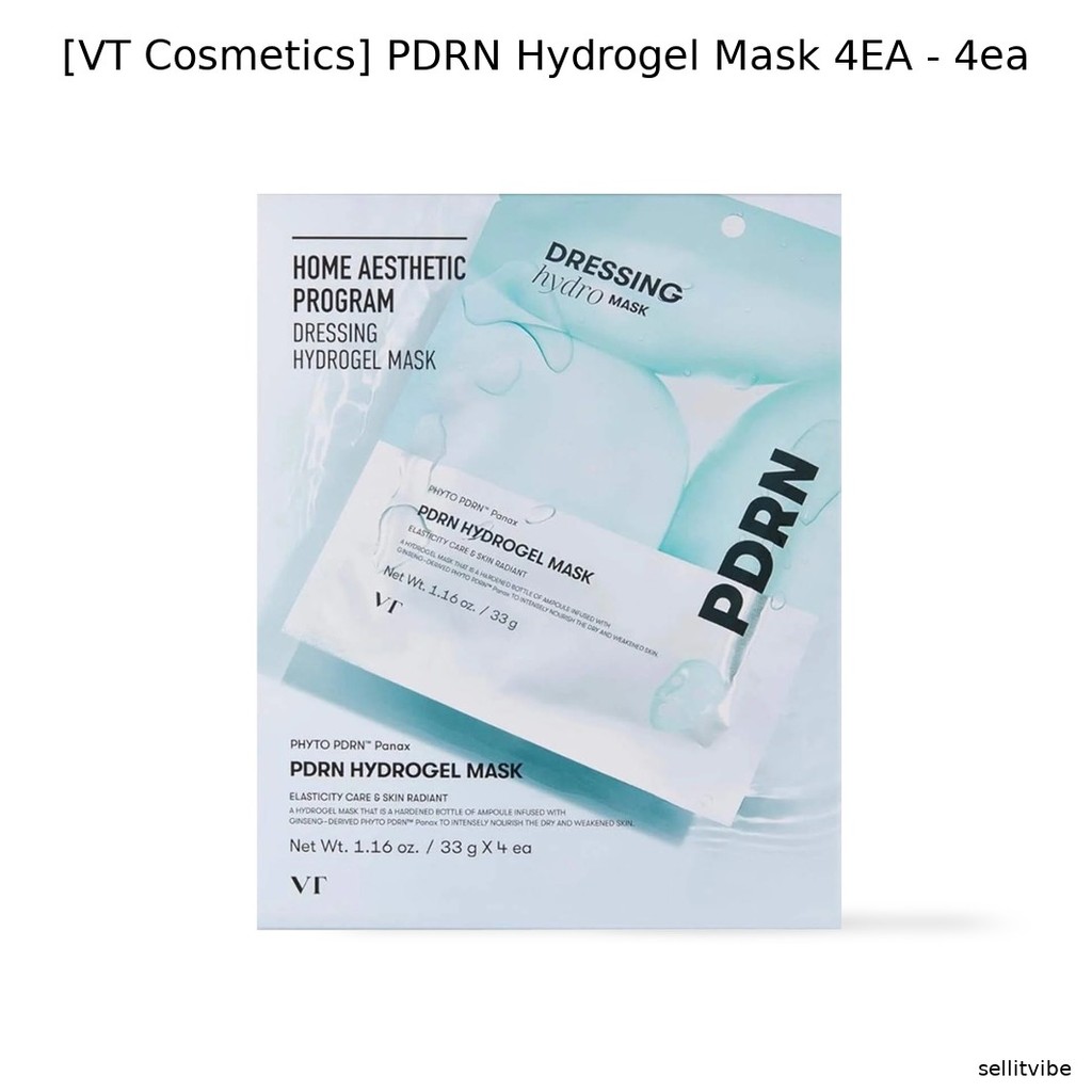 [VT Cosmetics] PDRN Hydrogel Mask 4EA - 4ea / Korean Hydrogel Mask / Deep Moisture