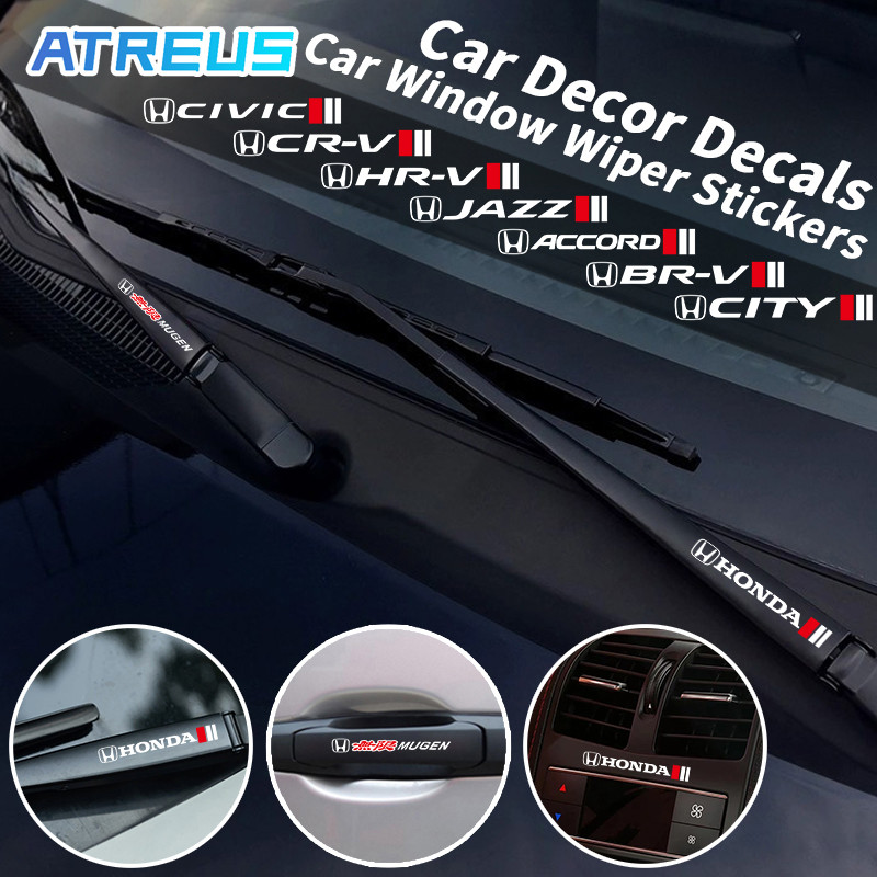 2/4ชิ้น Honda สติ๊กเกอร์ปัดน้ําฝนรถยนต์ สติกเกอร์ที่ปัดน้ำฝน ที่ปัดน้ำฝนรถยนต์ สติ๊กเกอร์ สติ๊กเกอร์