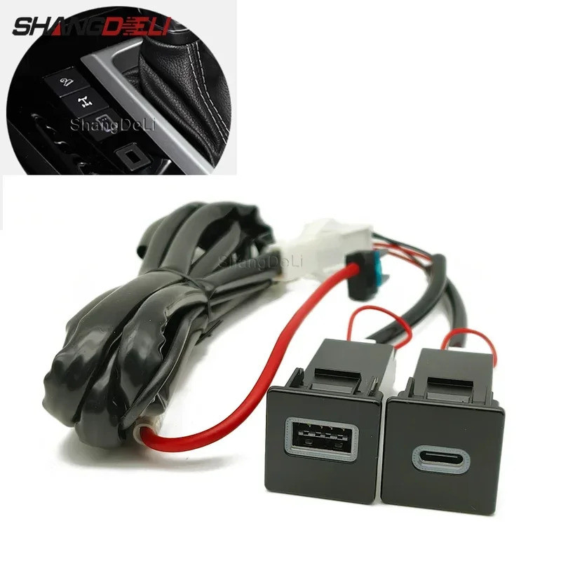 Car Charger USB Socket Double QC3.0 Type C PD ชาร์จซ็อกเก็ตอะแดปเตอร์สําหรับ ISUZU D-MAX 2021 2022 2