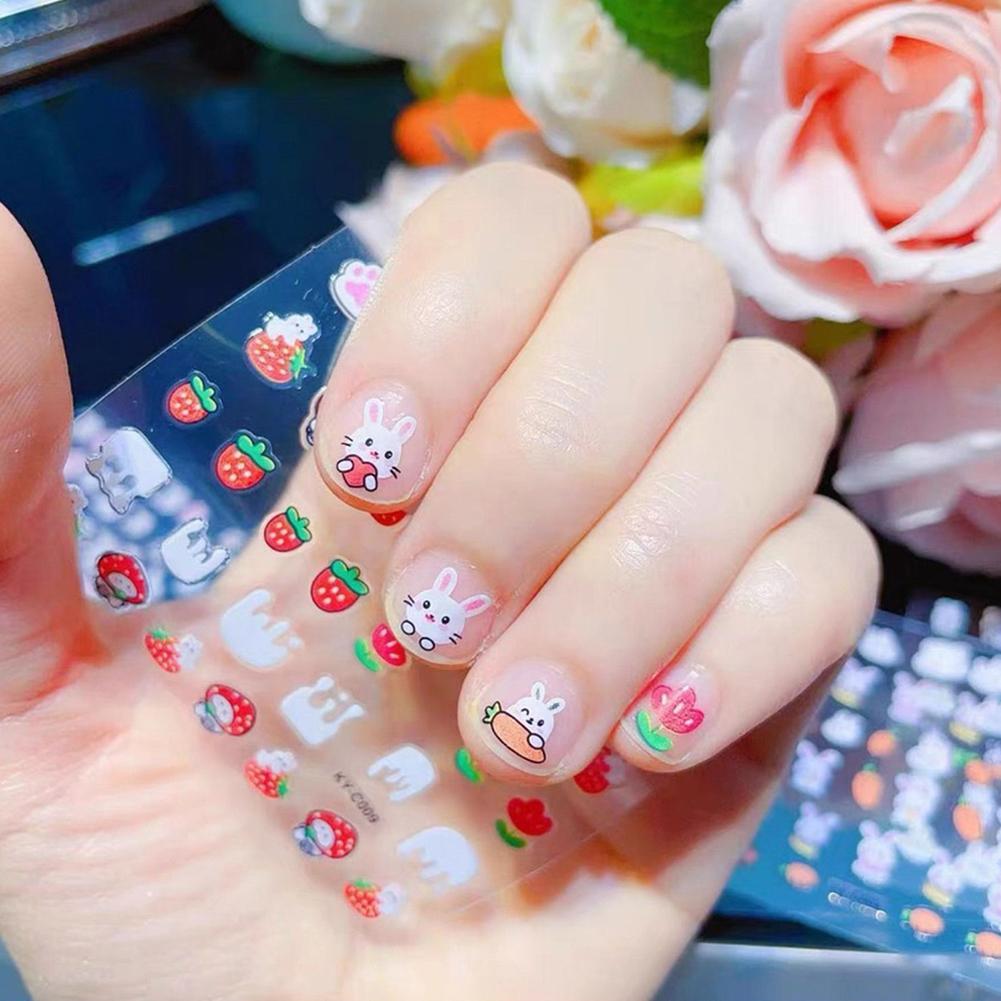 สติ๊กเกอร์ติดเล็บเรืองแสงในที่มืดน่ารักสติ๊กเกอร์เรืองแสงสําหรับเด็ก Art Nail O2z6