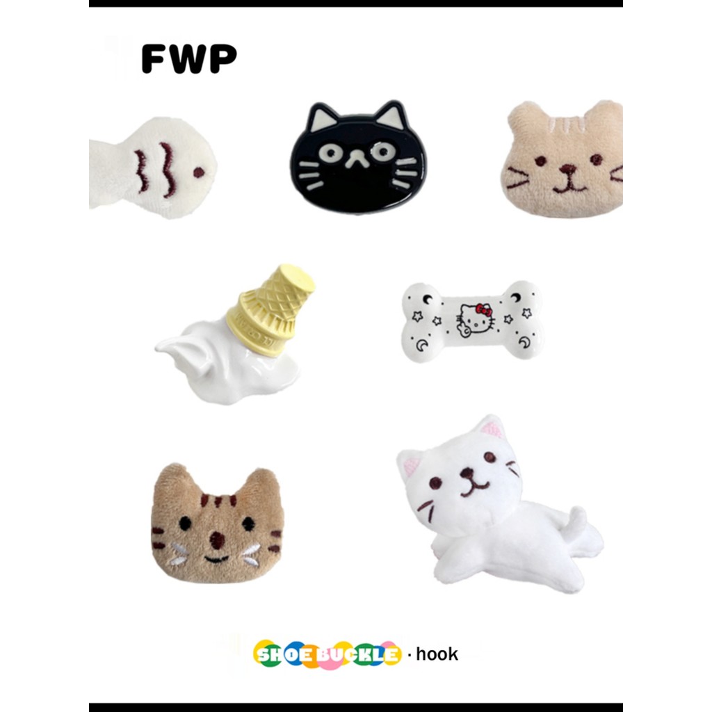 jibbitz crocs ของแทั missyp jibbitz รองเท้าน่ารัก DIY Plush Kitty สำหรับ Crocs