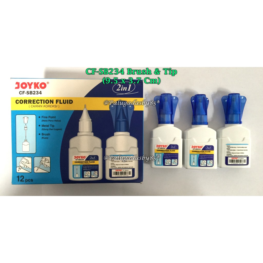 (1 แพ็ค มี 12 ชิ้น) Correction Fluid JOYKO CF-SB234 2 in 1 / Joyko CF-SB234 ยางลบเหลว (แพ็ค/12)
