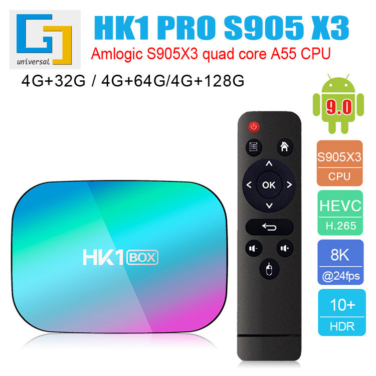HK1 กล่องสมาร์ท Set-Top Box TV BOX S905X3 4G/128G WiFi Bluetooth TV Box
