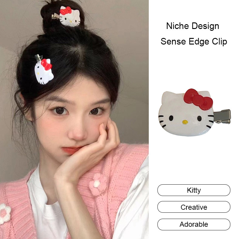 COD-ในไทย💖 กิ๊บติดผมรูปแมวน่ารัก ประดับโบว์ สไตล์เกาหลี เข้ากับทุกการแต่งกาย สำหรับผู้หญิง