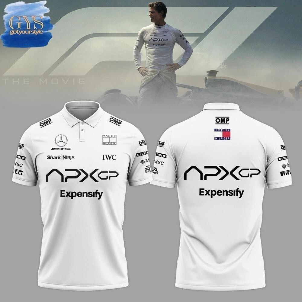 【เสื้อ polo】 2025 Newest F1 Racing Suit + APX GP Team F1 Jersey + Summer Men&Women Short Sleeve T-Sh
