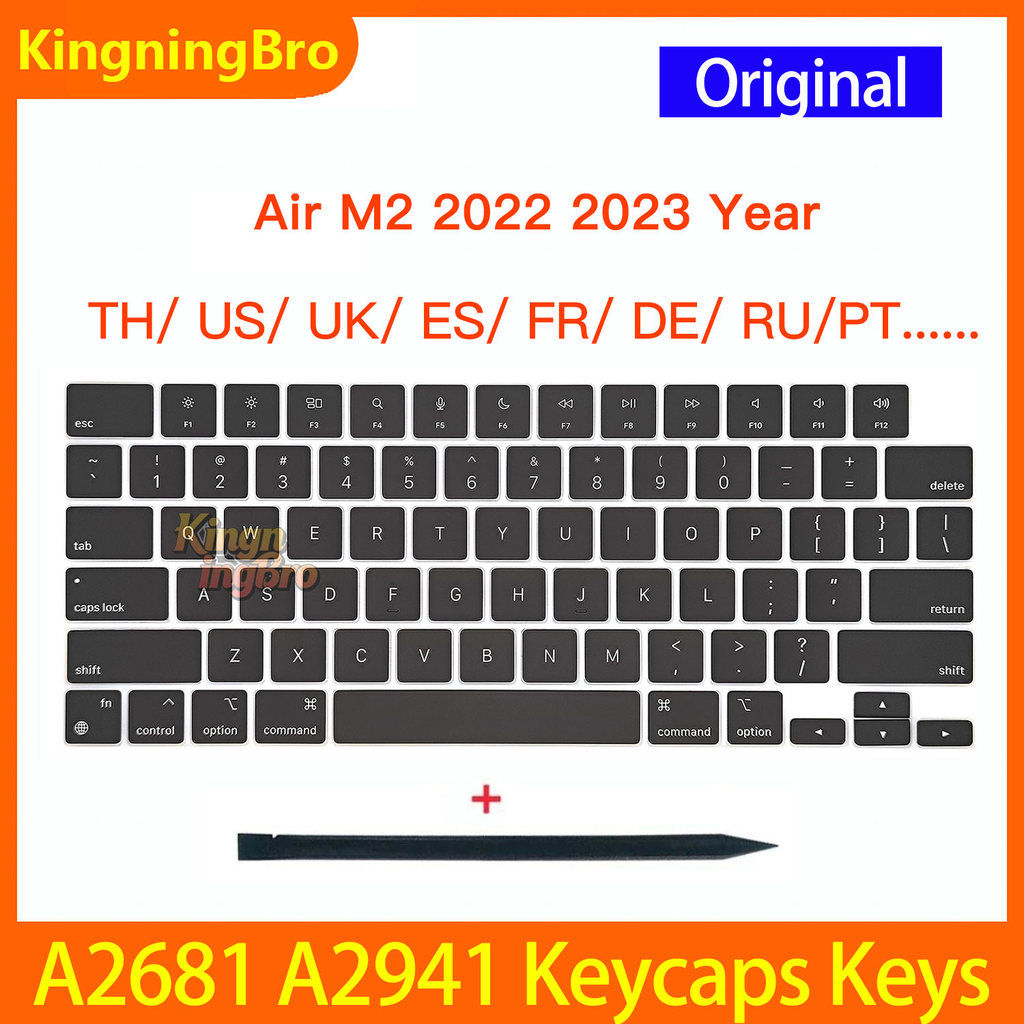 ใหม่ A2681 A2941 Keycaps ปุ่มสําหรับ Macbook Air 13 "14" M2 Key Cap US UK สเปนฝรั่งเศสรัสเซีย 2021 2023