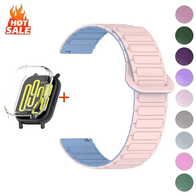 กรณี + สายรัดสําหรับ Redmi Watch 5 Active 3 Lite สายรัดข้อมือซิลิโคนแม่เหล็กพร้อม Tpu เคสป้องกันสําหรับ Redmi Watch 5 Lite 3 Active