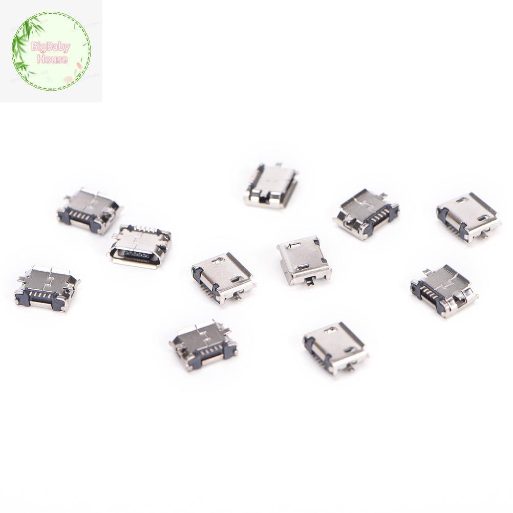 BigBabyHouse 10pcs Micro USB 5pin B ประเภทหญิงสําหรับ Connector 5 pin ชาร์จ Soet TH