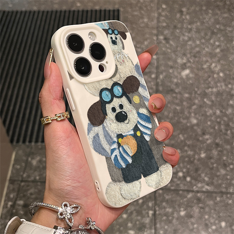 แว่นตาลูกสุนัขสําหรับ iPhone 1715promax เคสโทรศัพท์จีบ 11 13 12 soft xr ชุด 8P