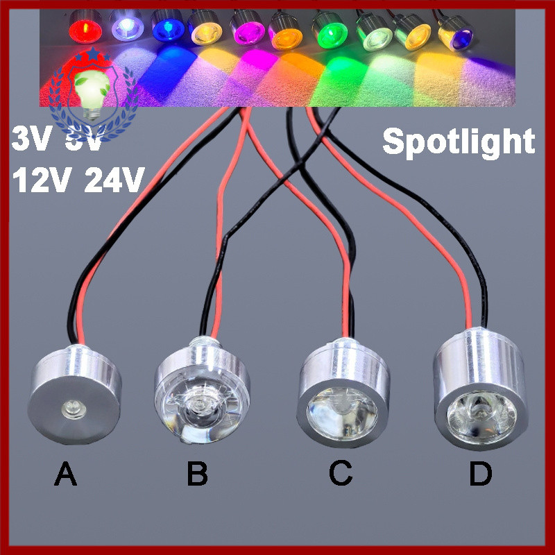 O8Z4 swcq/LED DC 3V 5V 12V 24V Mini LED หลอดไฟสีสันสดใสโคมไฟสปอตไลท์สําหรับตกแต่ง