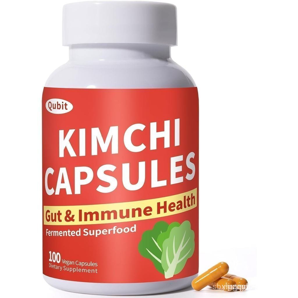 QUBIT แคปซูลกิมจิ, อาหารเสริมกิมจิ, โปรไบโอติกและเอนไซม์รองรับสุขภาพ Gut & ย่อยอาหาร, รสชาติดี, ซุปเ