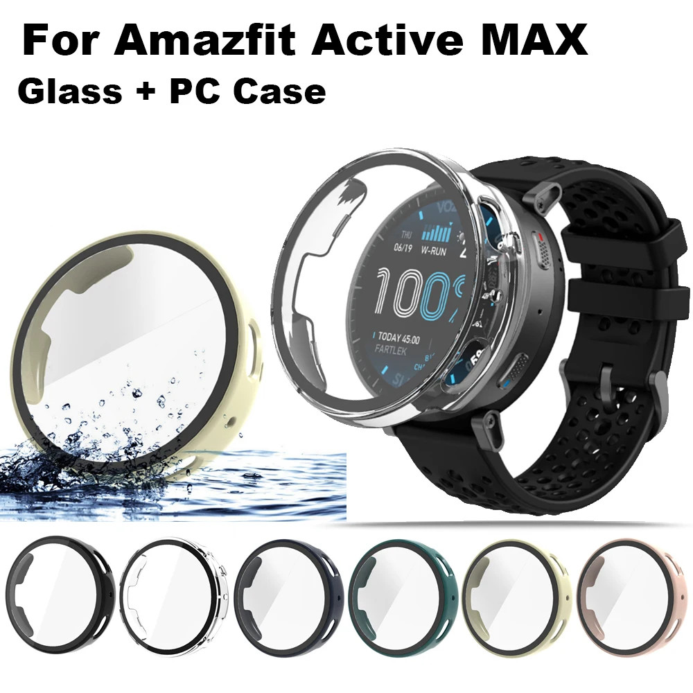 2in1 PC เคสป้องกันเต็มรูปแบบสําหรับ Amazfit Active Max กระจกป้องกันหน้าจอ Active Max Shell กรอบกันชนกรณี + ฟิล์มแก้ว