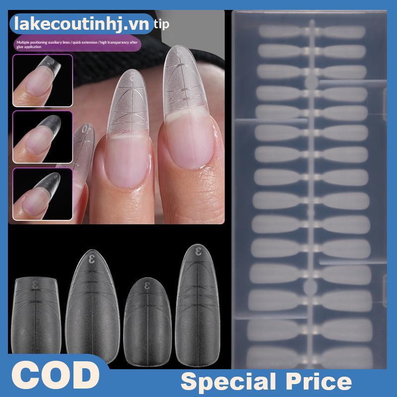 Lu 240Pcs Almond Coffin Stiletto เจลเล็บเคล็ดลับเสริมเส้นนวัตกรรมกดบนเล็บ Ake เล็บสําหรับ Extension 