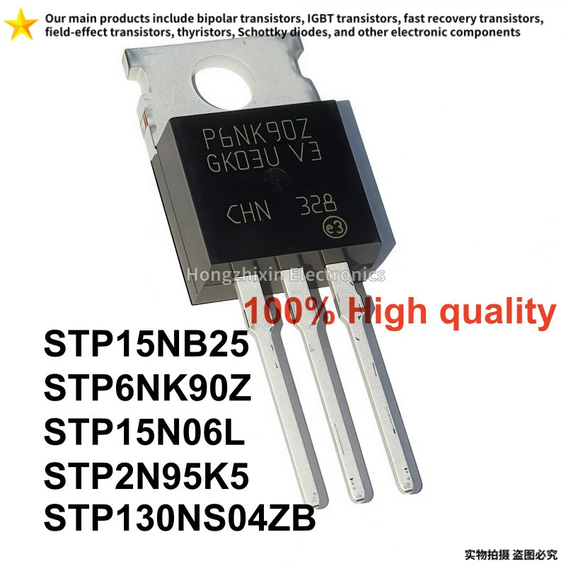 5PCS STP15NB25 STP6NK90Z STP15N06L STP2N95K5 STP130NS04ZB TO-220 P15NB25 P6NK90Z P15N06L P2N95K5 P13